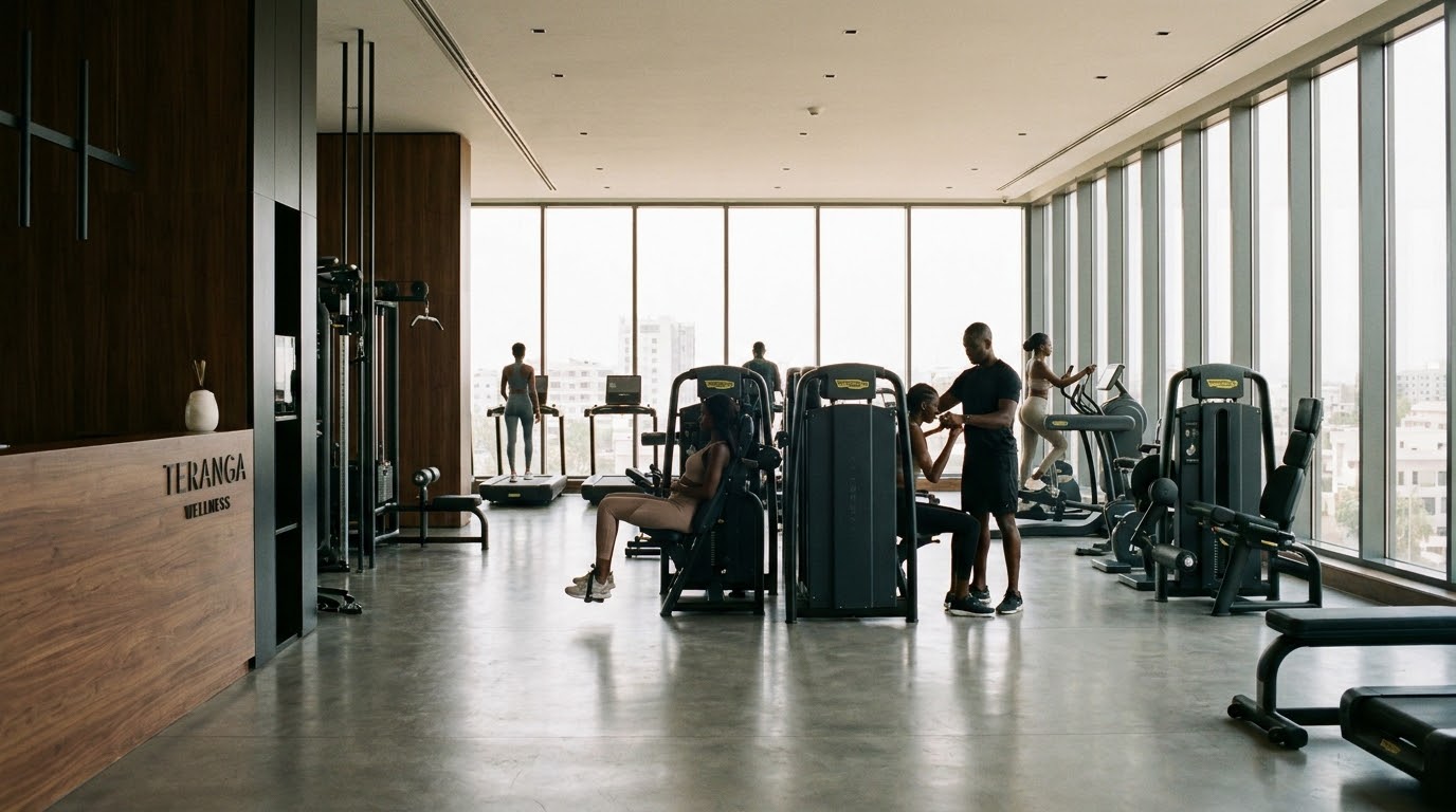 Salle de sport moderne à Dakar équipée avec FitSen